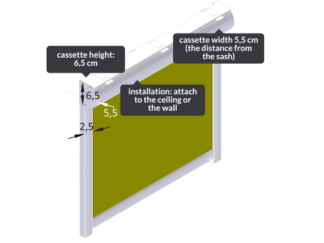 With wall-mounted side guides - Luisa